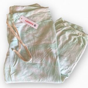 Sundry x Anthropologie Mint Swirl Sweatpants with Drawstring Size S (1) NWT